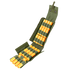 The Condor Shotgun Reload Pouch is a green fabric holder with elastic loops, displaying multiple yellow shotgun shells, shown open and angled.
