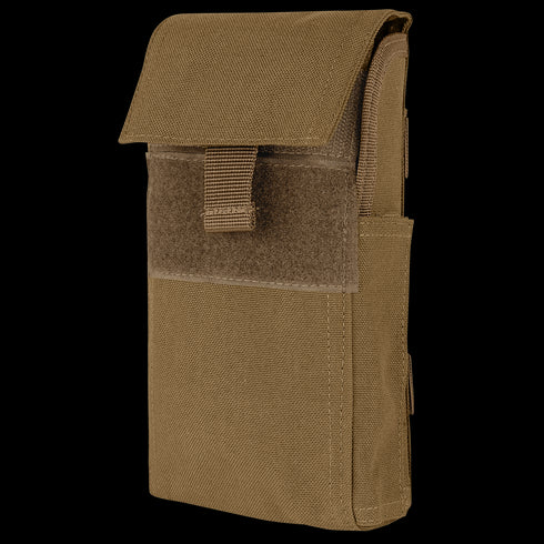 The Condor Shotgun Reload Pouch is a brown tactical pouch made of durable fabric, featuring a front flap closure with a hook-and-loop fastener.