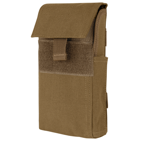 The Condor Shotgun Reload Pouch is a brown tactical pouch made of durable fabric, featuring a front flap closure with a hook-and-loop fastener.