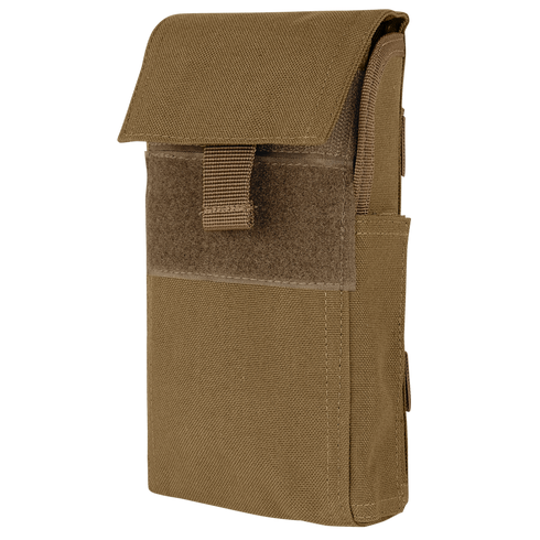 The Condor Shotgun Reload Pouch is a brown tactical pouch made of durable fabric, featuring a front flap closure with a hook-and-loop fastener.