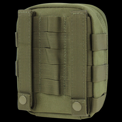 The Condor Sidekick Pouch - MultiCam features MOLLE webbing and dual snap-button straps for easy attachment to gear or bags—perfect for law enforcement or first responders.