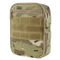 The Condor Sidekick Pouch in MultiCam is a small, rectangular tactical pouch featuring a zipper, Velcro front straps, and a side strap.