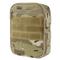 The Condor Sidekick Pouch in MultiCam is a small, rectangular tactical pouch featuring a zipper, Velcro front straps, and a side strap.