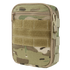 The Condor Sidekick Pouch in MultiCam is a small, rectangular tactical pouch featuring a zipper, Velcro front straps, and a side strap.