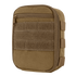 The Condor Sidekick Pouch is a small, rectangular tan pouch featuring a front zipper pocket, Velcro panel, and MOLLE webbing on the front and side.