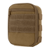 The Condor Sidekick Pouch is a small, rectangular tan pouch featuring a front zipper pocket, Velcro panel, and MOLLE webbing on the front and side.