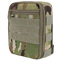 The Condor Sidekick Pouch in Scorpion OCP is a compact, zippered pouch featuring a camouflage pattern and several horizontal Velcro strips on the front.