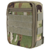 The Condor Sidekick Pouch in Scorpion OCP is a compact, zippered pouch featuring a camouflage pattern and several horizontal Velcro strips on the front.