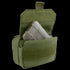 The Condor Digi Pouch in green is shown with its flap open, revealing a gray rectangular item stored inside.