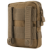The Condor G.P. Pouch is a tan tactical pouch featuring MOLLE webbing and snap-button straps on the back, ideal for attaching to gear or backpacks.