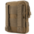 The Condor G.P. Pouch is a tan tactical pouch featuring MOLLE webbing and snap-button straps on the back, ideal for attaching to gear or backpacks.