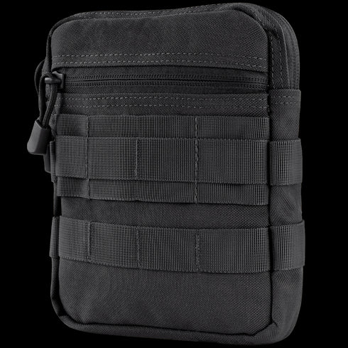 The Condor G.P. Pouch is a black tactical pouch with multiple zippered compartments and front webbing straps—perfect for EDC or organizing gear at the range.