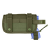 The Condor HT Holster, made of olive green tactical nylon with snap closures, is shown with a blue training pistol partially inserted.
