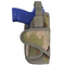 A blue training pistol in a Condor VT Holster - Scorpion OCP, featuring a camouflage pattern and Velcro strap.