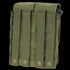 Condor Double AK/AR Mag Pouch - Scorpion OCP, featuring MOLLE webbing and snap-button straps, holds magazines securely; olive green design shown with a metal object partially visible at the top right corner.