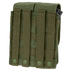 The Condor Double AK/AR Mag Pouch, in green, features MOLLE webbing and snap-button straps, with a magazine partially visible in the upper right corner.