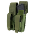 Two Condor Double AK Kangaroo Mag Pouches in Scorpion OCP, ideal for EDC or range use, with one black rifle magazine partially inserted in the right pouch.