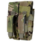 The Condor Double AK Kangaroo Mag Pouch in Scorpion OCP features two compartments, each secured by a flap and hook-and-loop straps, with a camouflage-patterned design.