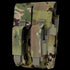 The Condor Double AK Kangaroo Mag Pouch in Scorpion OCP features two compartments, each secured by a flap and hook-and-loop straps, with a camouflage-patterned design.