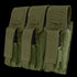 The Condor Triple AK Kangaroo Mag Pouch in olive drab features three compartments with flap closures, designed to securely hold rifle magazines.