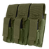 The Condor Triple AK Kangaroo Mag Pouch in olive drab features three compartments with flap closures, designed to securely hold rifle magazines.