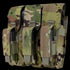 The Condor Triple AK Kangaroo Mag Pouch in Scorpion OCP holds three magazines, each secured in its own compartment with flap and Velcro closures.