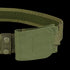 The Condor Tech Sheath is an olive green tactical belt with a Velcro pouch and snap buttons, crafted from durable fabric for bushcraft, shooting range sessions, or outdoor military use.