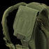 Close-up of the Condor Tech Sheath, a green tactical bag ideal for military or bushcraft, featuring a padded shoulder strap and a secure Velcro flap pocket.