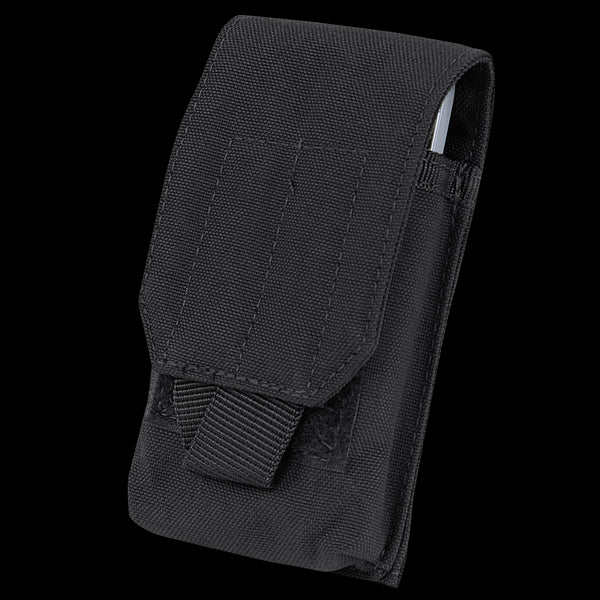 The Condor Tech Sheath is a black nylon EDC pouch with a front flap and hook-and-loop closure, ideal for carrying tools, phones, or small accessoriesāperfect for bushcraft or military use.