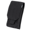 The Condor Tech Sheath is a black nylon EDC pouch with a front flap and hook-and-loop closure, ideal for carrying tools, phones, or small accessories—perfect for bushcraft or military use.