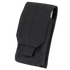 The Condor Tech Sheath is a black nylon EDC pouch with a front flap and hook-and-loop closure, ideal for carrying tools, phones, or small accessories—perfect for bushcraft or military use.