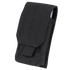 The Condor Tech Sheath is a black nylon EDC pouch with a front flap and hook-and-loop closure, ideal for carrying tools, phones, or small accessories—perfect for bushcraft or military use.