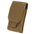 The Condor Tech Sheath is a brown tactical pouch crafted from durable fabric, featuring a flap closure and a front strap, shown against a white background.