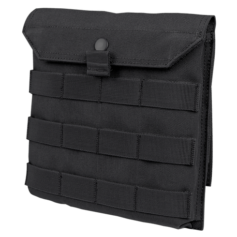 The Condor Side Plate Pouch features a flap closure, snap button, and multiple horizontal MOLLE straps for secure attachment.