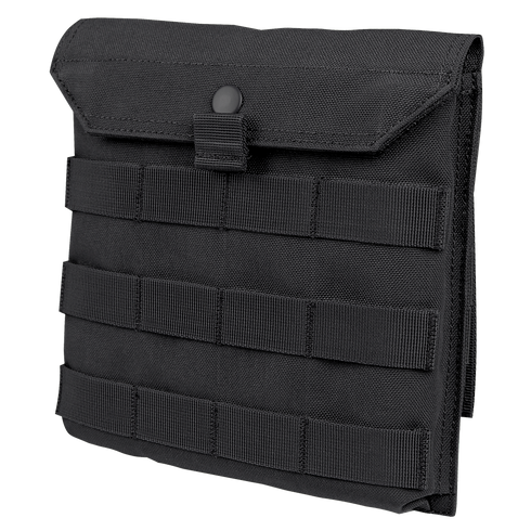 The Condor Side Plate Pouch features a flap closure, snap button, and multiple horizontal MOLLE straps for secure attachment.