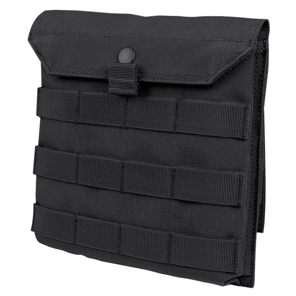 The Condor Side Plate Pouch features a flap closure, snap button, and multiple horizontal MOLLE straps for secure attachment.