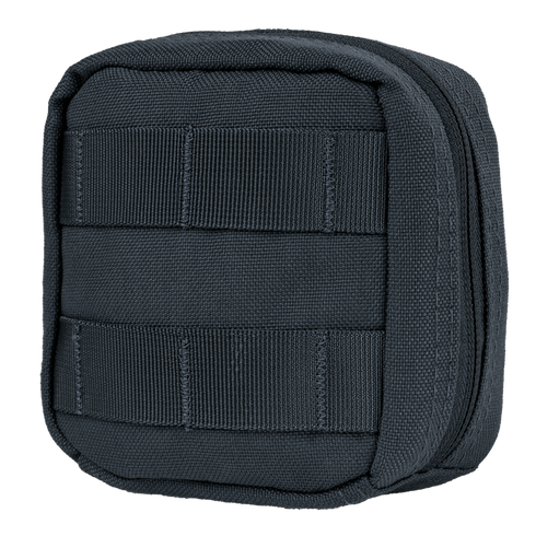 The Condor 4 x 4 Utility Pouch is a compact black nylon pouch with horizontal front webbing and a zippered closure, made for modular attachment to packs or gear—perfect for EDC or bushcraft use.