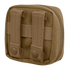 The Condor 4 x 4 Utility Pouch is a small tan tactical pouch with two vertical straps and snap buttons on the back, allowing easy attachment to gear or a belt.