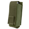 The Condor OC Pouch in Olive Drab is a tactical nylon pouch with a flap cover, partially revealing a small rectangular object inside.