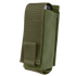 The Condor OC Pouch in Olive Drab is a tactical nylon pouch with a flap cover, partially revealing a small rectangular object inside.