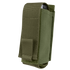 The Condor OC Pouch in Olive Drab is a tactical nylon pouch with a flap cover, partially revealing a small rectangular object inside.