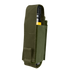 The Condor OC Pouch is an olive green fabric case with reinforced stitching, a hook-and-loop closure, and designed to hold a cylindrical black and yellow item.