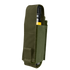 The Condor OC Pouch is an olive green fabric case with reinforced stitching, a hook-and-loop closure, and designed to hold a cylindrical black and yellow item.
