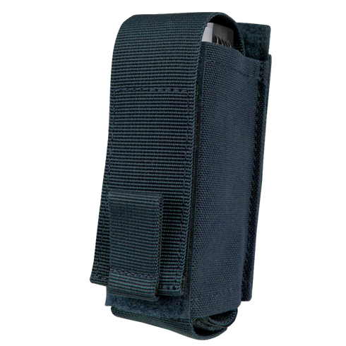The Condor OC Pouch is a black nylon pouch with a flap cover, partially revealing a metallic object inside.