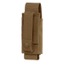 The Condor OC Pouch is a tan nylon tactical pouch with snap-button closure and belt loop, ideal for carrying small items like a flashlight, multitool, or magazine.