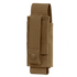 The Condor OC Pouch is a tan nylon tactical pouch with snap-button closure and belt loop, ideal for carrying small items like a flashlight, multitool, or magazine.