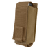 The Condor OC Pouch is a tan nylon tactical pouch with a flap closure, partially revealing a rectangular object inside.