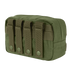 The Condor Utility Pouch is an olive green tactical pouch made from durable fabric, featuring four strap attachments and snap buttons on the front.