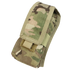 The Condor Radio Pouch in MultiCam is a camouflage-patterned tactical pouch with a flap closure and front Velcro strap, ideal for carrying small gear or accessories.