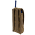 The Condor Radio Pouch is a brown tactical pouch with MOLLE webbing and snap buttons, shown from the back holding a blue object resembling a radio antenna.